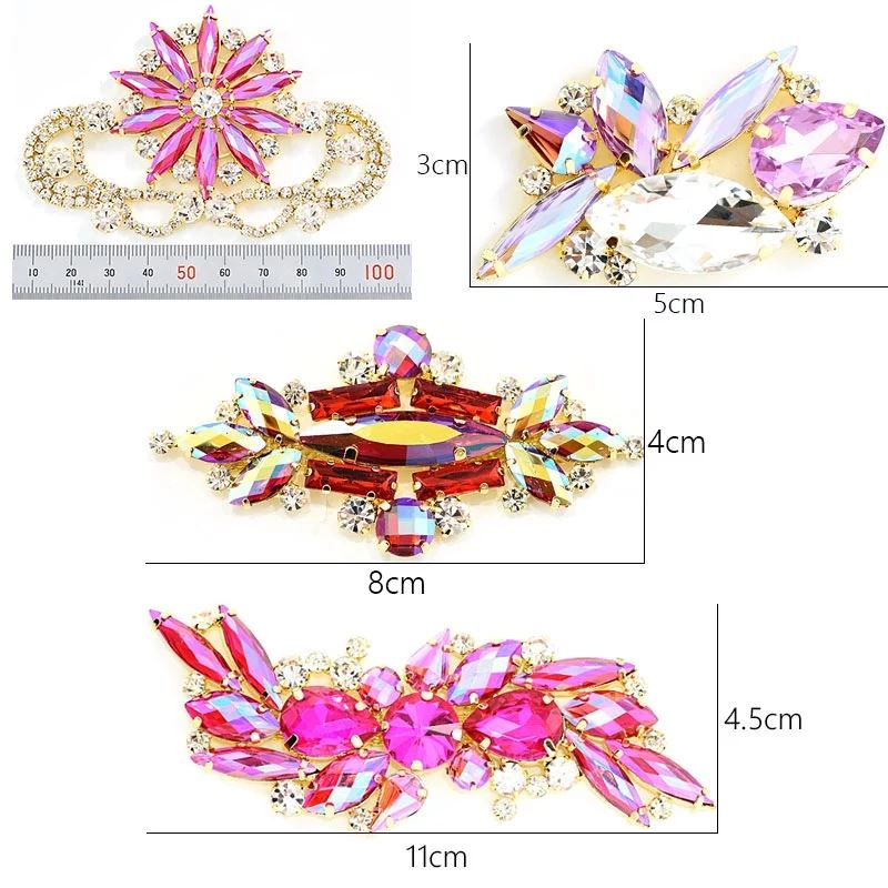 Rhinestone Flower Drip Brooch