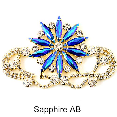 Rhinestone Flower Drip Brooch (2)